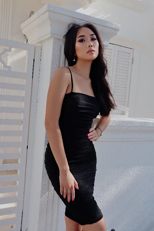 Alexia Bodycon Midi Dress - Black