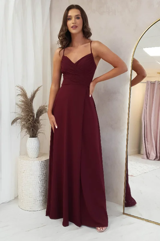 Bethy Soft Chiffon Maxi | Burgundy