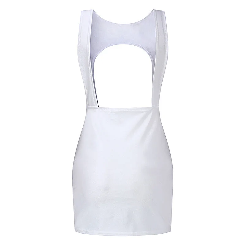 Bust Out Suspender Backless Sleeveless Mini Dresses