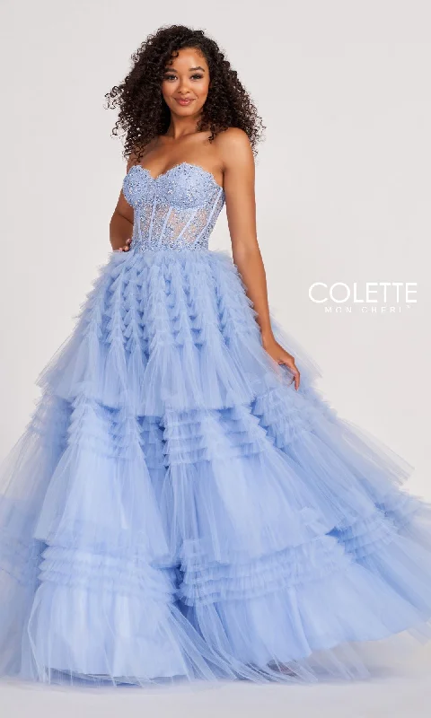 Colette CL2017 Strapless Ruffled Prom Ball Gown