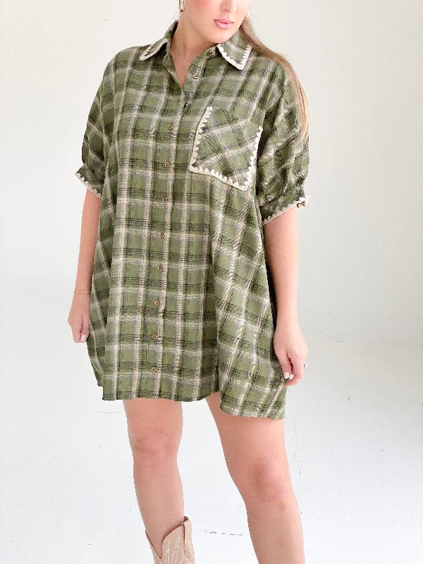 Fireflies + Goodbyes Plaid Dress