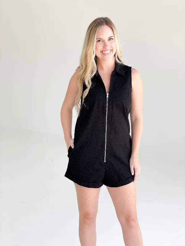 Last Summer Saturday Romper - Black