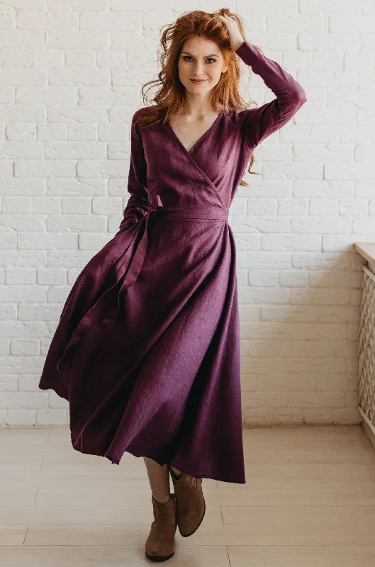 Linen A-Line Linen Midi Dress