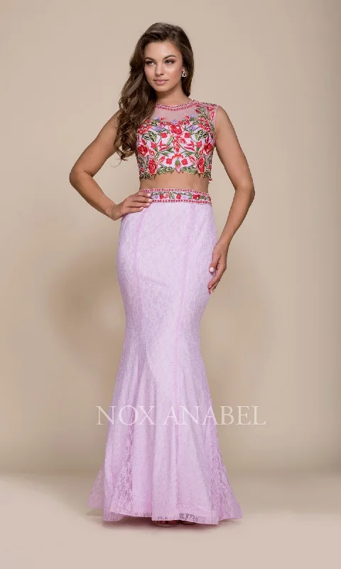 Lace Prom Dress With Embroidered Bodice