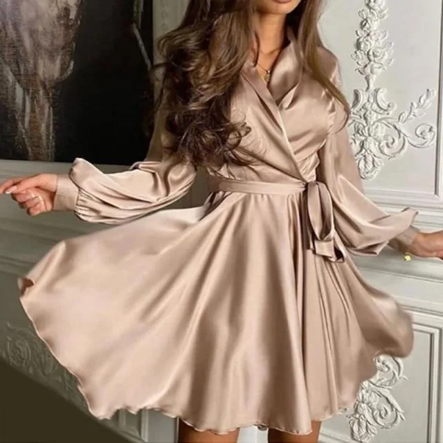 Elegant Lantern Sleeve A-Line Party Dresses