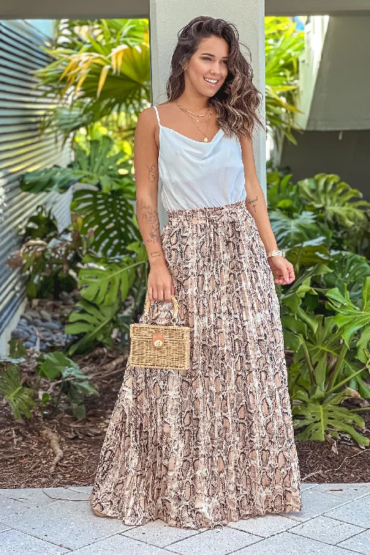 White Draped Top Maxi Dress With Pleated Leopard Skirt