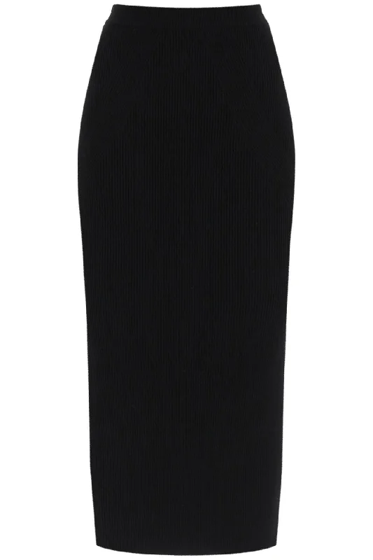 Alexander mcqueen ribbed-knit pencil skirt 768608 Q1A65 BLACK