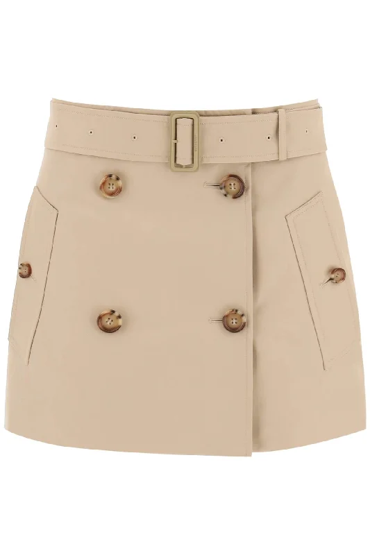 Burberry gabardine mini trench skirt 8071196 SOFT FAWN