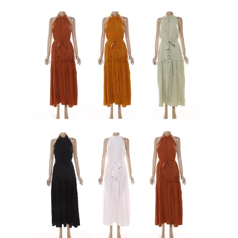 Butoon up Sleeveless Maxi Dress 