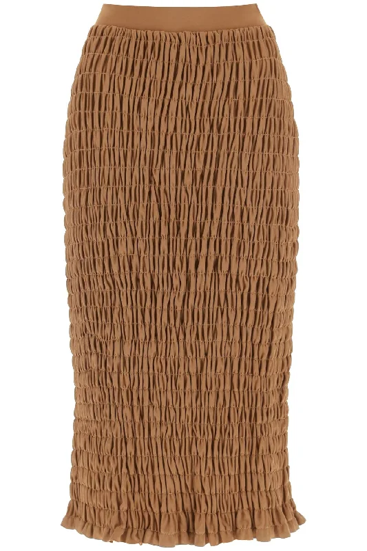 By malene birger 'emla' smocked pencil skirt Q71583012 TOBACCO BROWN