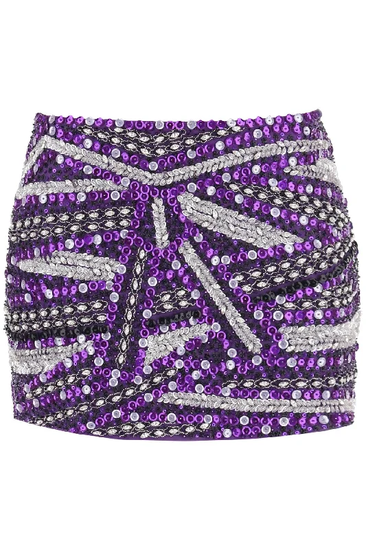 Des phemmes miniskirt with appliques DP682N VIOLET