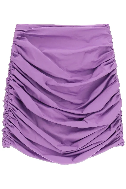 Giuseppe di morabito draped cotton mini skirt 088SK126 PURPLE