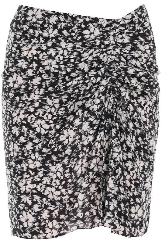 Isabel marant etoile angelica viscose mini skirt JU0101FA A3J33E BLACK WHITE