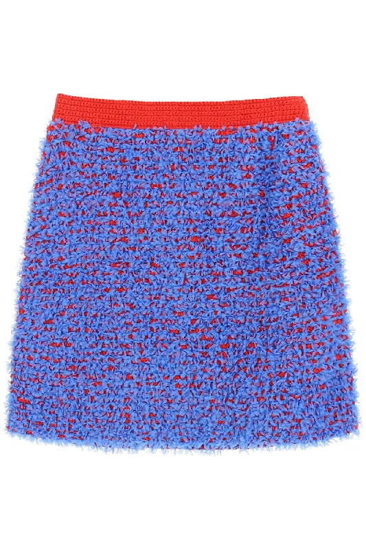 Tory burch confetti tweed mini skirt 150396 BLUE COSMO RED CHILI